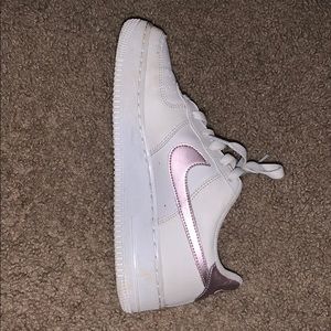 Rose gold & white air forces